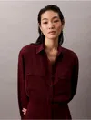 Calvin Klein Women's Chiffon Relaxed Button-down Shirt