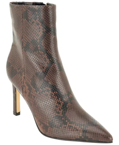 Calvin Klein Women's Chrysta Pointed Toe Stiletto Dress Booties In Brown