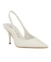 Calvin Klein Cinola Womens Leather Pumps Slingback Heels In Ivory Leather
