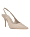 Calvin Klein Cinola Womens Leather Pumps Slingback Heels In Taupe Leather