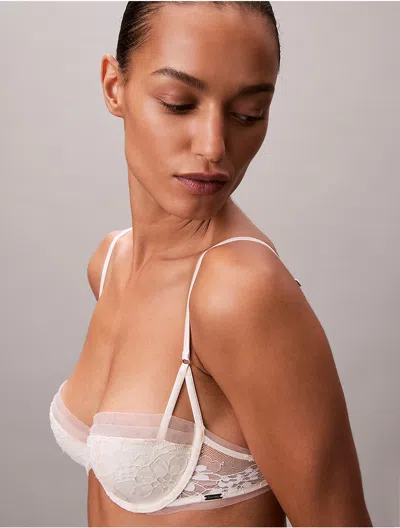 Calvin Klein Women's Ck Black Bridal Lightly Lined Balconette Bra In White