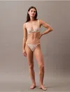 Calvin Klein Women's Ck Black Floral Lace String Thong In Gray