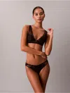 Calvin Klein Women's Ck Black Geo Lace Lightly Lined Plunge Bra In Black