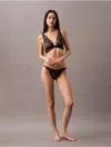 Calvin Klein Women's Ck Black Geo Lace Unlined Triangle Bra