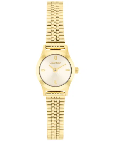 Calvin Klein Women's Ck Contemporary Gold Tone Stainless Steel Bracelet Watch, 18mm