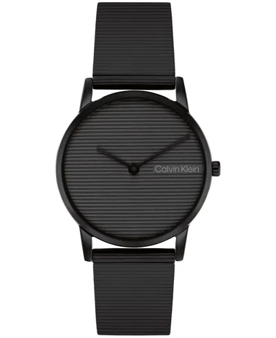 Calvin Klein Women's Ck Feel Black Stainless Steel Mesh Watch 30mm