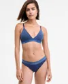 Calvin Klein Women's Ck Icon Cotton Modal Bikini Underwear Qf8520 In Blue