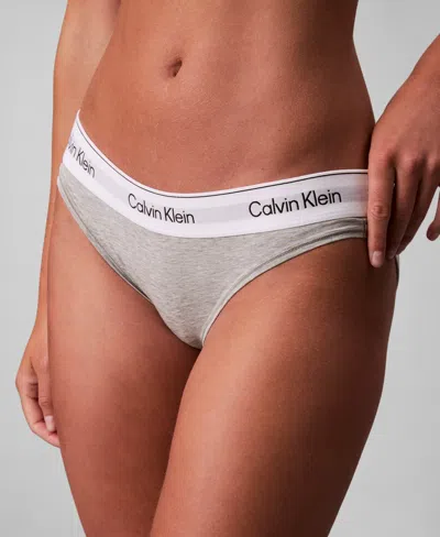 Calvin Klein Women's Ck Icon Cotton Modal Bikini Underwear Qf8520 In Gray