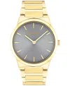 Calvin Klein Women's Ck Linear Elegance Gold Tone Stainless Steel Bracelet Watch, 36mm In Gold Tone