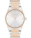 Calvin Klein Women's Ck Linear Elegance Two-tone Stainless Steel Bracelet Watch, 36mm In Two Tone