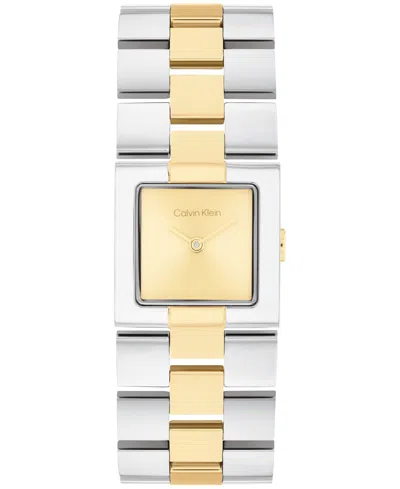 Calvin Klein Women's Ck Meridian Two-tone Stainless Steel Bracelet Watch, 22mm In Two Tone