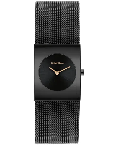 Calvin Klein Women's Ck Pulse Black Ip Stainless Steel Mesh Bracelet Watch 21.5mm