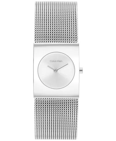 Calvin Klein Women's Ck Pulse Silver Tone Stainless Steel Mesh Bracelet Watch 21.5mm