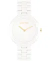 Calvin Klein Women's Monochromatic Ceramic Case Watch In White
