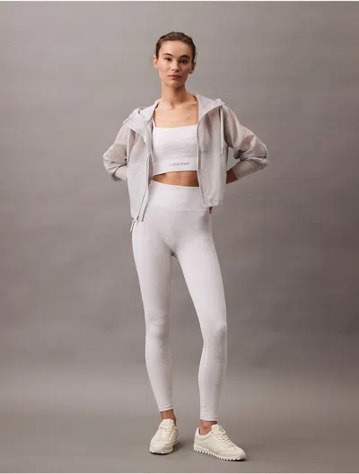 Calvin Klein Women's Ck Sport Seamless Print Leggings In Brilliant White