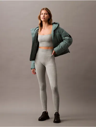 Calvin Klein Women's Ck Sport Seamless Print Leggings In Slate Gray