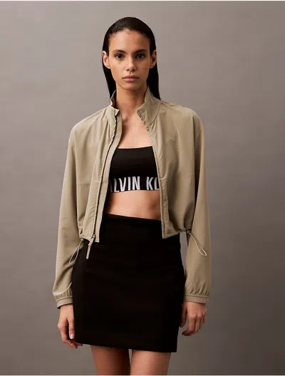 Calvin Klein Women's Ck Sport Woven Mesh Jacket In Laurel Oak