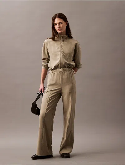 Calvin Klein Women's Ck Sport Woven Mesh Pant In Laurel Oak
