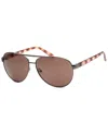 Calvin Klein Brown Pilot Ladies Sunglasses Ck19321s 008 61 In Grey