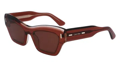 Calvin Klein Women's Ck23503s Butterfly Sunglasses In Rose/brown