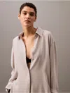 Calvin Klein Women's Classic Button-down Tunic Shirt In Ashes Of Roses