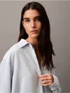 Calvin Klein Women's Classic Button-down Tunic Shirt In Plein Air