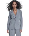 Calvin Klein Women's Classic Buttoned Blazer In Blue