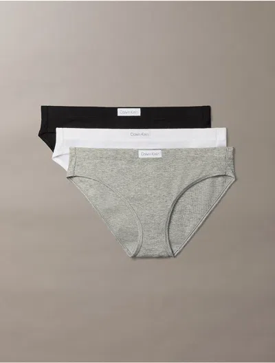 Calvin Klein Women's Classic Comfort Cozy Waffle 3-pack Bikini In Multi