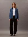 Calvin Klein Women's Classic Denim Shirt In Medium Seneca