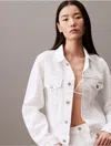 Calvin Klein Women's Classic Denim Trucker Jacket In Classic White