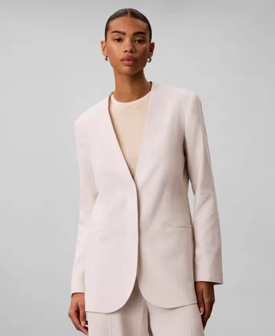 Calvin Klein Women's Classic Fit V-neck Blazer In Neutral