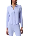 Calvin Klein Women's Collared Button-front Sleep Shirt Qs7475 In Blue