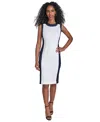 Calvin Klein Women's Colorblocked Sleeveless Scuba Sheath Dress In Multi