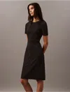 Calvin Klein Women's Compact Stretch Crepe Shift Dress