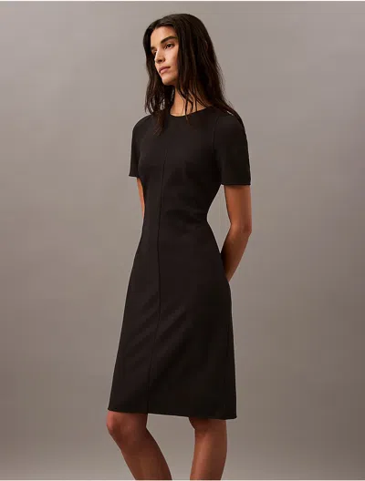 CALVIN KLEIN WOMEN'S COMPACT STRETCH CREPE SHIFT DRESS