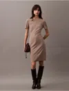 Calvin Klein Women's Compact Stretch Crepe Shift Dress In Cinder