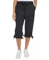 Calvin Klein Women's Convertible Cargo Capri Pants In Black