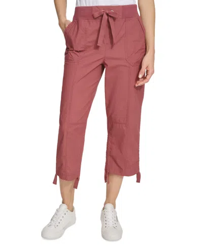 Calvin Klein Women's Convertible Cargo Capri Pants In Red