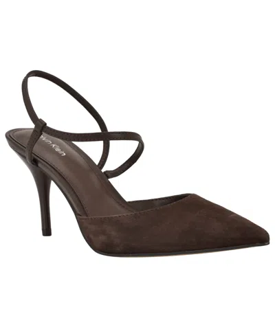 Calvin Klein Women's Cordera Strappy Stiletto Pumps In Brown