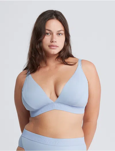 Calvin Klein Women's Core Tonal Triangle Bikini Top In Blue Chime