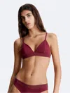 Calvin Klein Women's Core Tonal Triangle Bikini Top In Deep Cranberry