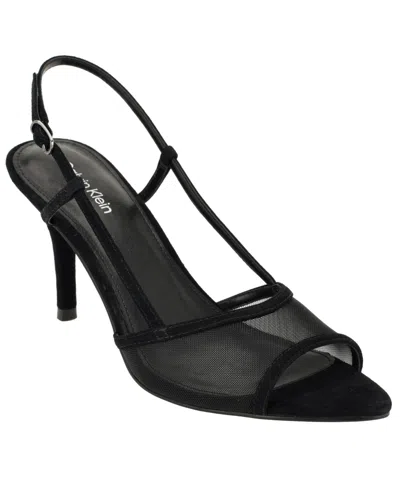 Calvin Klein Women's Corette Mesh Slingback Stiletto Sandals In Black
