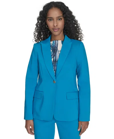Calvin Klein Women's Cotton-blend One-button Jacket In Corsica