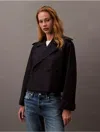 Calvin Klein Women's Cotton Blend Short Trench Coat