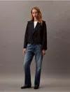Calvin Klein Women's Cotton Blend Short Trench Coat In Black