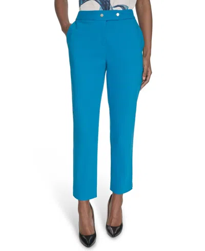 CALVIN KLEIN WOMEN'S COTTON-BLEND STRAIGHT-LEG PANTS
