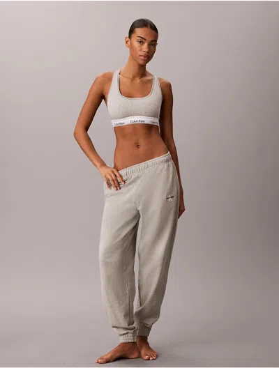 Calvin Klein Women's Cotton Blend Terry Joggers In Gray