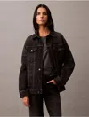 Calvin Klein Women's Cotton Cashmere Denim Jacket In Midnight Stone