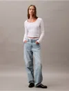 Calvin Klein Women's Cotton Contour Rib Slim Fit Long Sleeve T-shirt