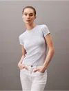 Calvin Klein Women's Cotton Contour Rib T-shirt In Arctic Ice